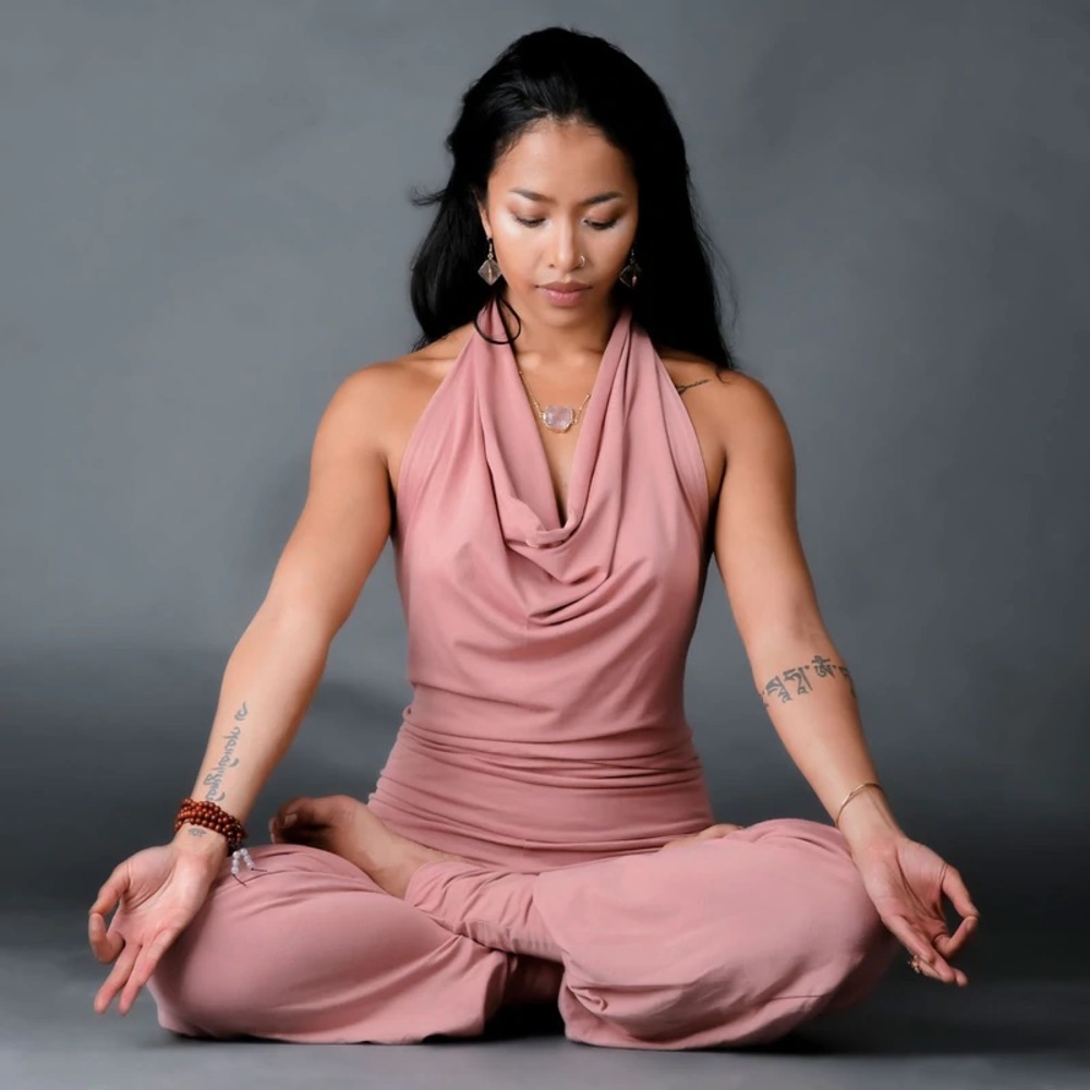 Aria Lattner Yoga Jumpsuit in Lotus Pink
